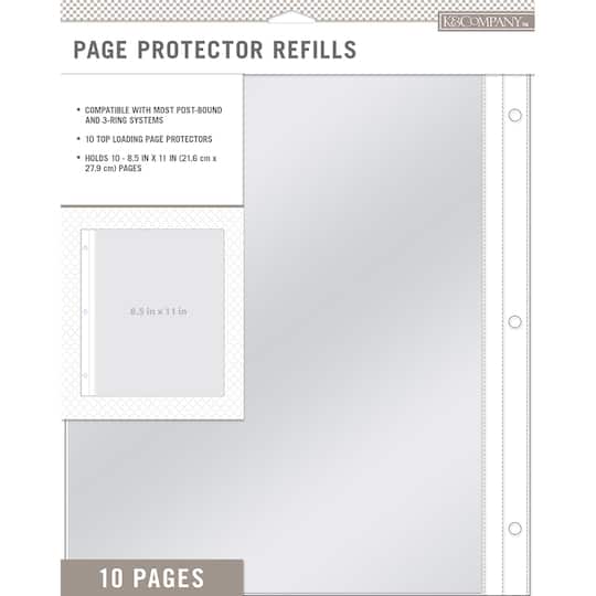 K &#x26; Company 8.5&#x22; x 11&#x22; Page Protector Refill Pages